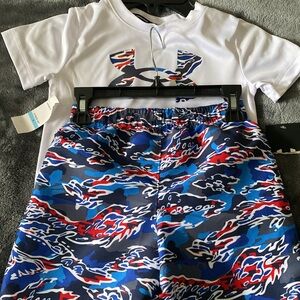 Brand New Under Armour Rash Guard Swim Set Kids / Little Boys